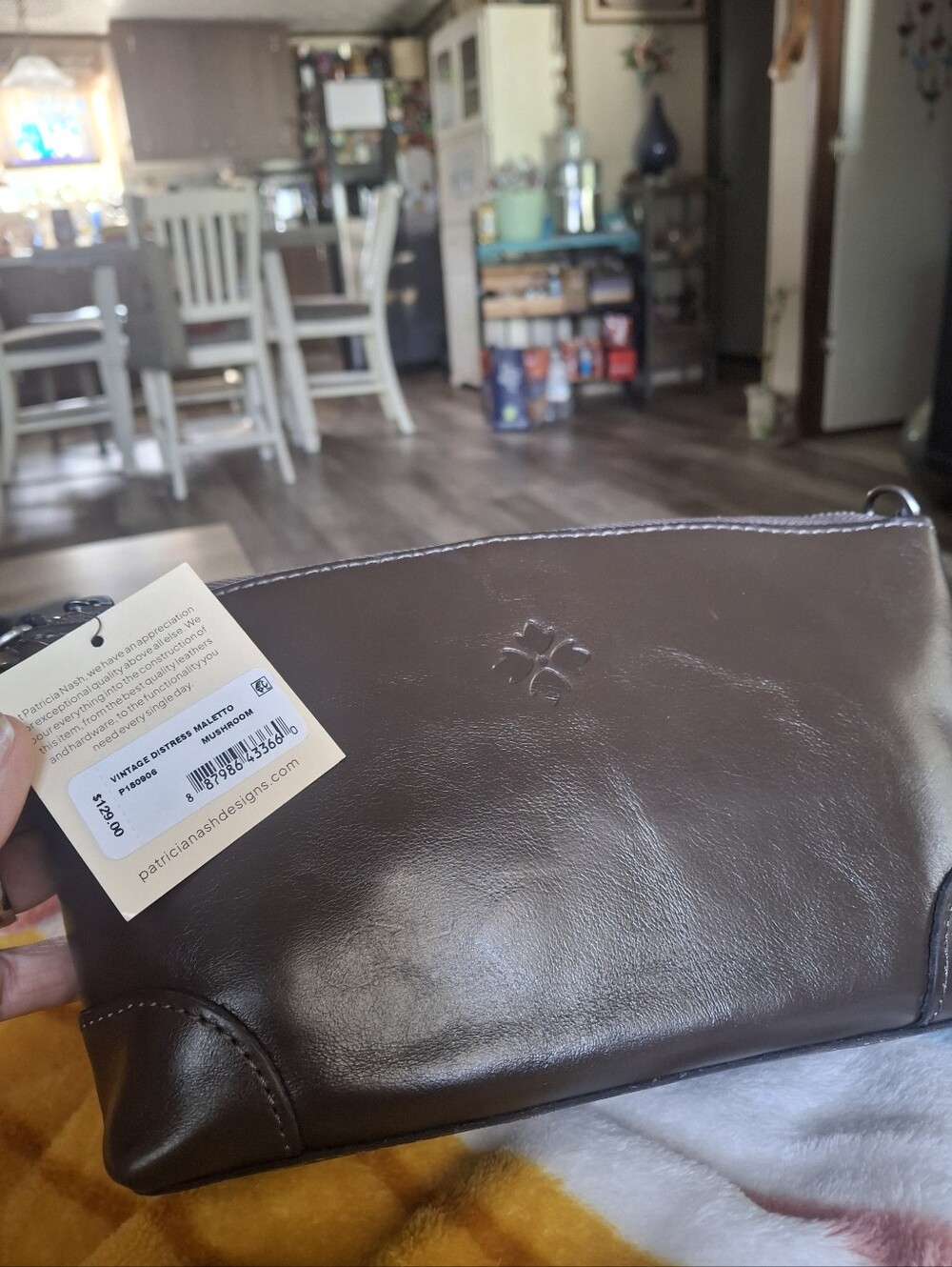 Patricia Nash Handcrafted Brown Leather Crossbody Bag